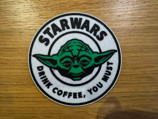 Star Wars Drink Coasters | Starbucks Style | Set of 4 | Darth Vader and Yoda Designs | Perfect for Coffee & Sci-Fi Fans | Unique Gift