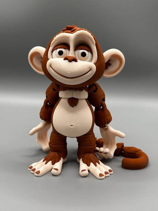 Cute Articulating Monkey – Stands Upright, Hangs by Tail or Hands – Fun Sensory Toy.