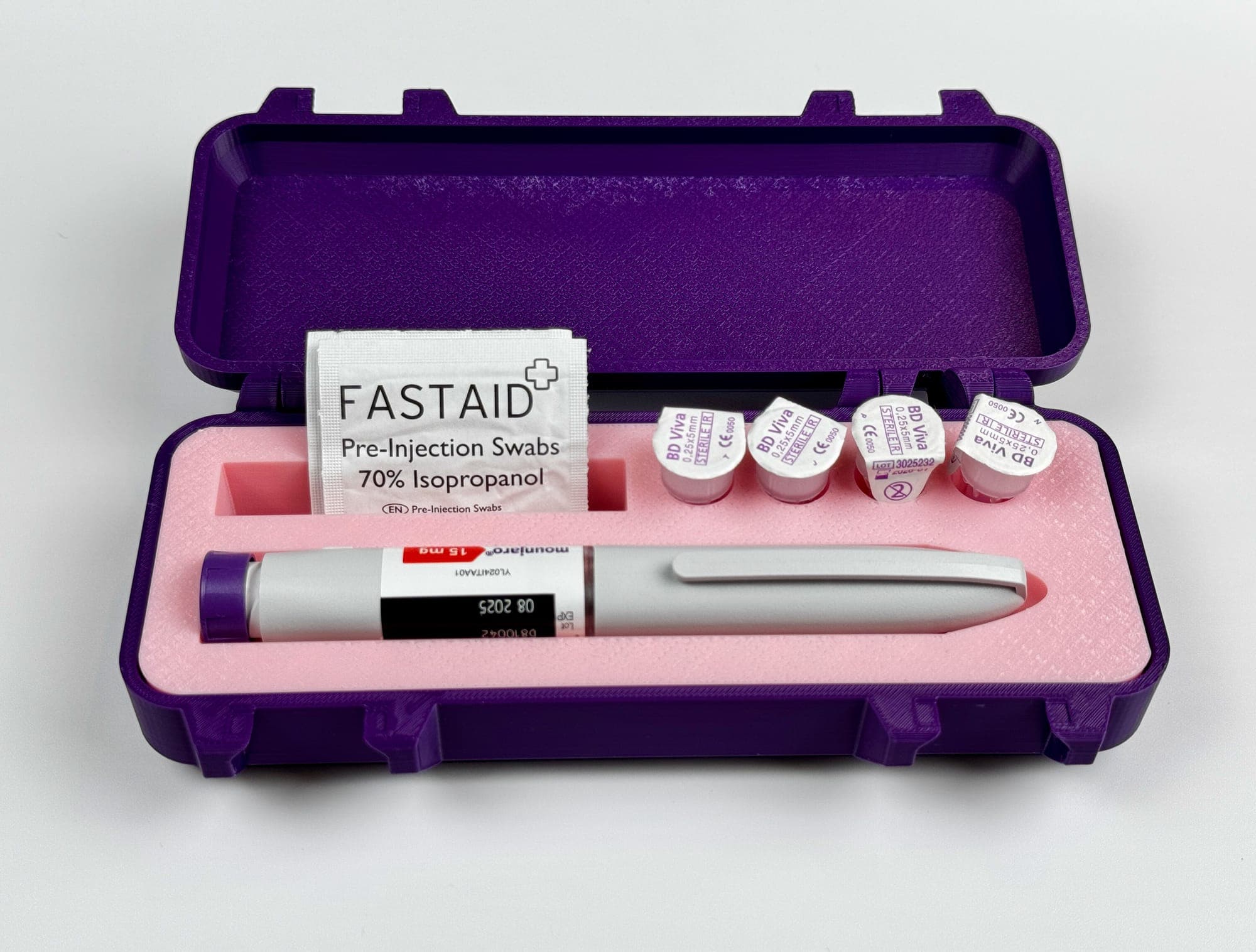 Mounjaro Pen KwikPen Travel Case (Custom Colours) (01 Purple)